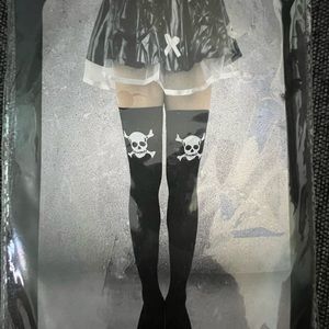 Skull Halloween knee high socks